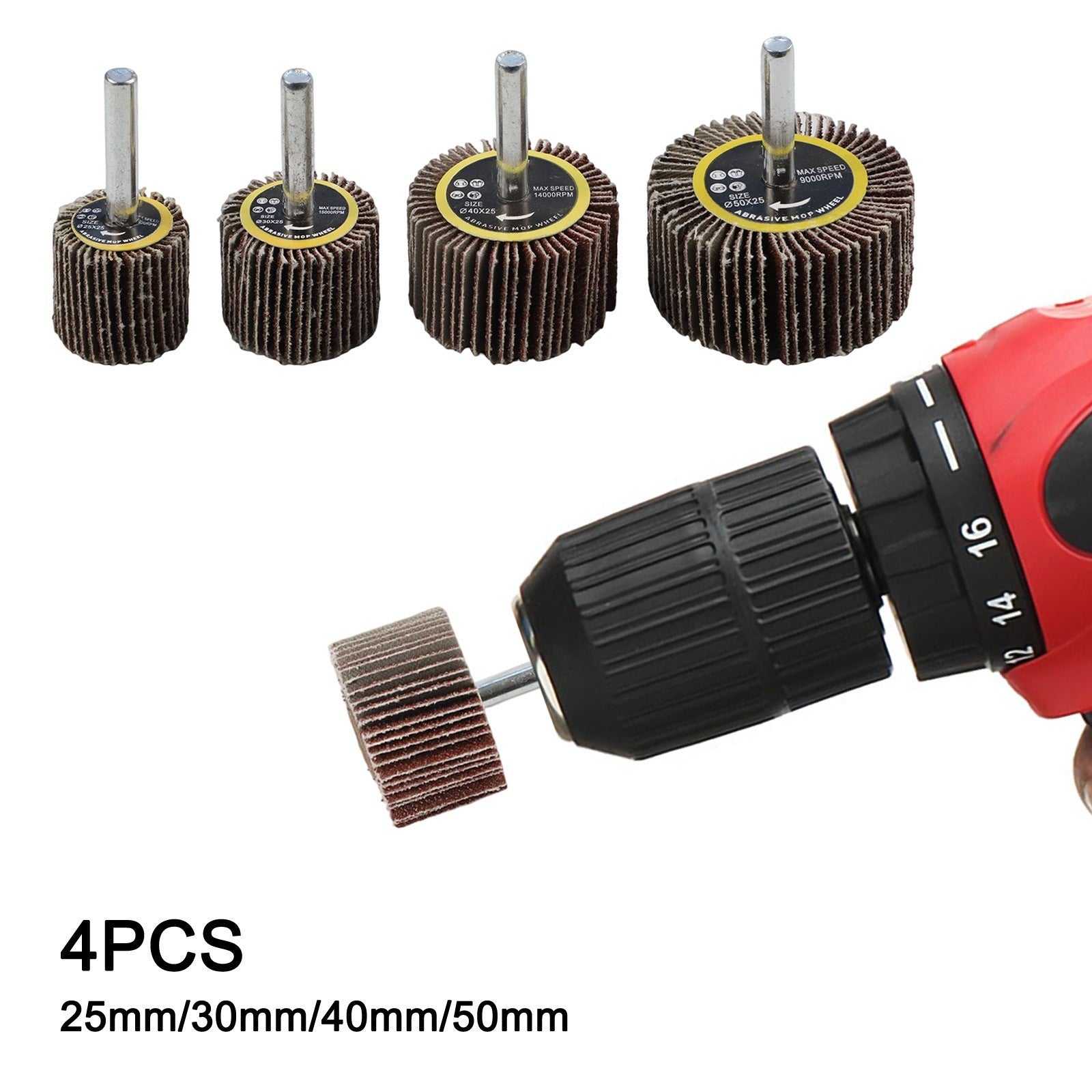 ya 14 Pision Grinding Set of 4 Sanding Flap Disc Wheels 80 Grit Rotary Tool