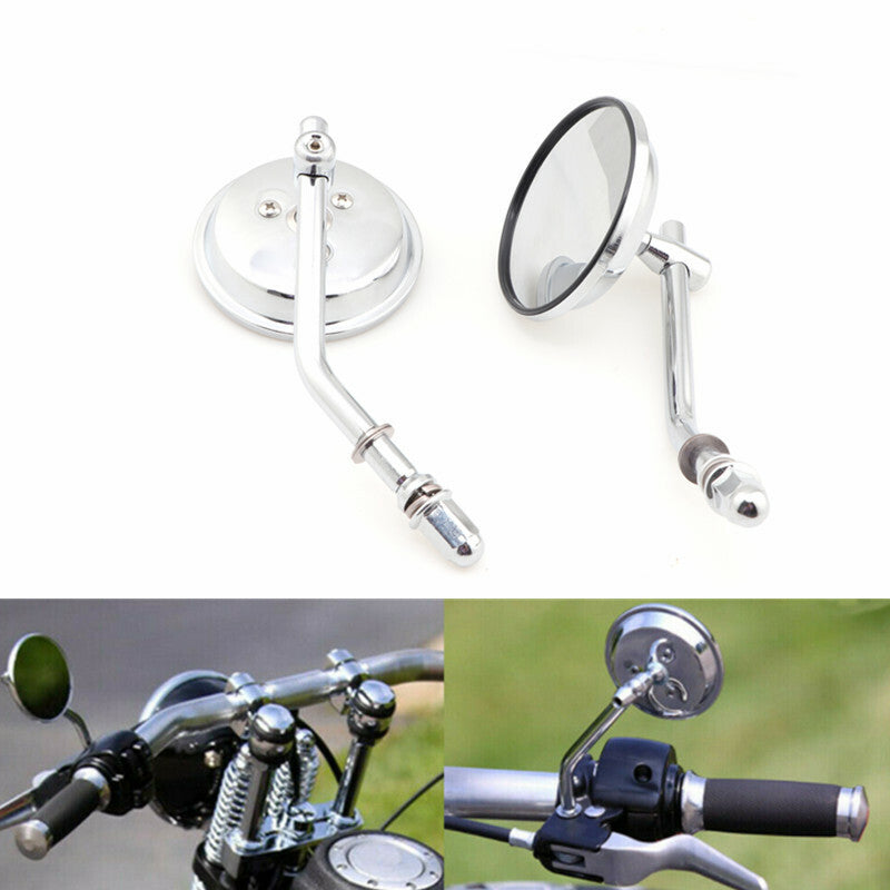 ya 4 6.21 3 Chrome Round Rear View Side Mirror for Harley Sportster Dyna Softail 1990-2014