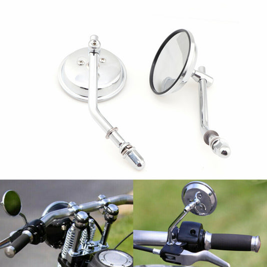 ya 4 6.21 3 Chrome Round Rear View Side Mirror for Harley Sportster Dyna Softail 1990-2014