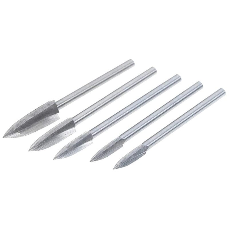ya 25 5pcs/set 3mm Shank Carving Engraving Drill Bit Milling Cutter Woodworking