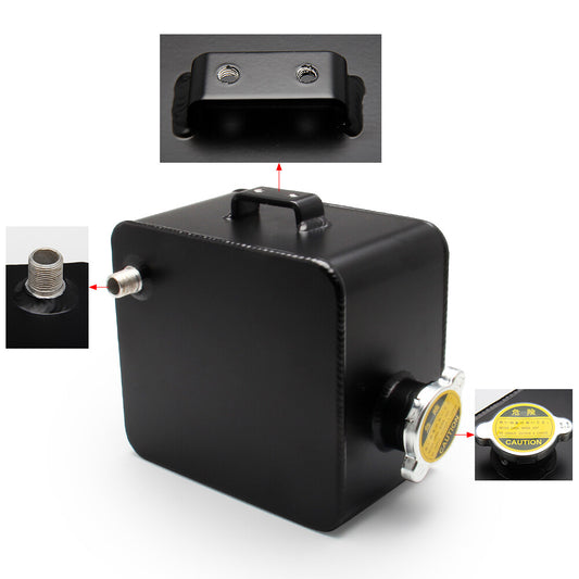 ya 9 6.5 Universal Car 2.5L Water Coolant Radiator Overflow Recovery Tank Bottle Aluminum