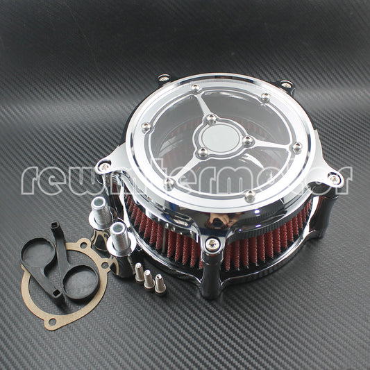 ya 8 5.26 Chrome Clear Air Filter Cleaner Intake Fit For Road Glide 00-07 Softail Dyna 15