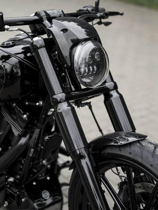 ya 1 7.3 Black front fork upper and lower tube covers suitable for Harley Softail Breakout 2018 up