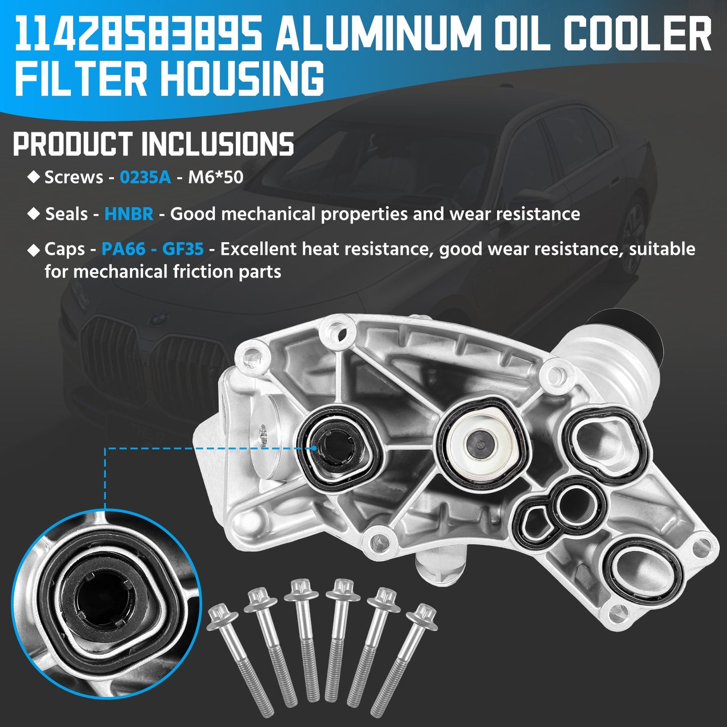ya 5 8.7 Aluminum oil filter assembly Engine Oil Cooler Housing for BMW 340i 440i 540d