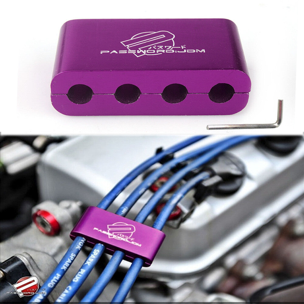 ya 6 6.13 Electrical Wire Clamp Purple JDM Spark Plug Separator Line Ignition Cable Clip