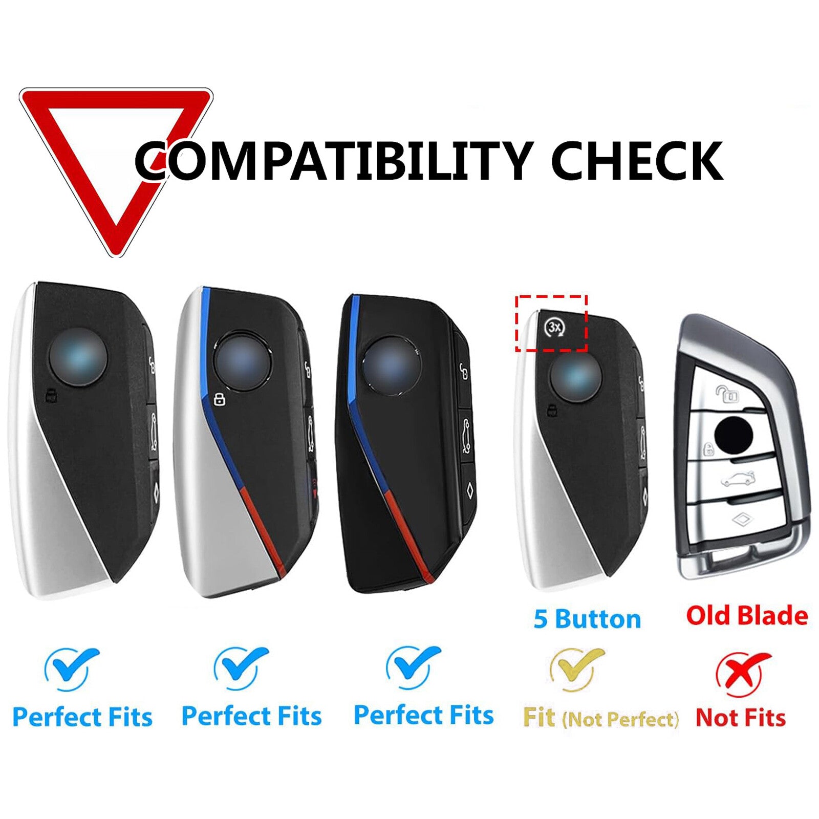 ya 5 8.7 Carbon Fiber Style Remote Key Fob Cover Case Fit for BMW 3 5 7 Series X1 X2 X5