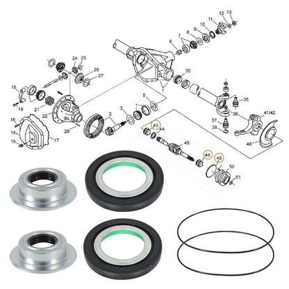 ya 5 8.7 Front Axle Seal and Greaseable U-Joint Kit for 05-14 for Ford F250/350 Super Duty