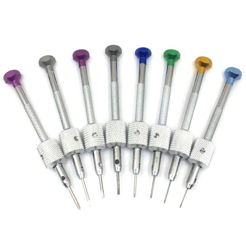 ya 26 8 Pcs Watch Screwdrivers with Metal Stand Tool Watch Repair Watch Screwdriver