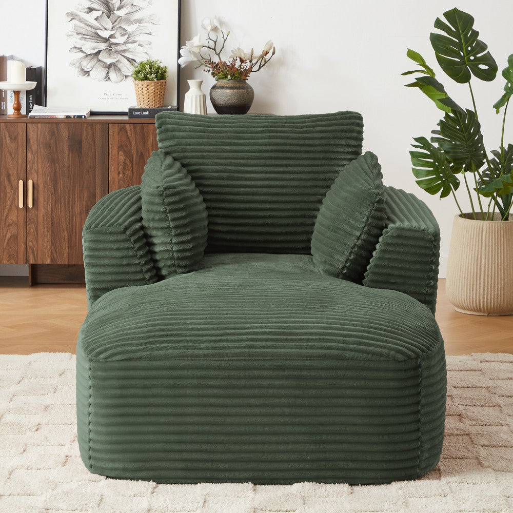 ya 28 For Living Room Green Oversized Corduroy Chaise Lounge Sleeper Sofa Chair