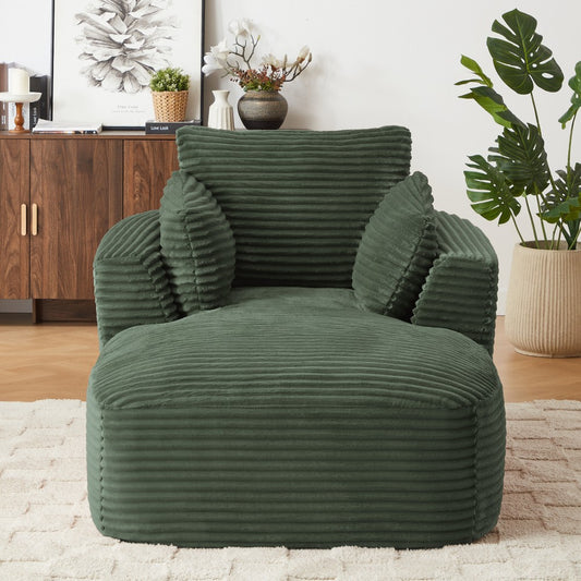 ya 28 For Living Room Green Oversized Corduroy Chaise Lounge Sleeper Sofa Chair