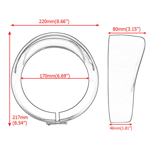 ya 4 6.22 Chrome 7-inch headlight decorative ring light sunshade cover suitable for Harley Touring soft tail