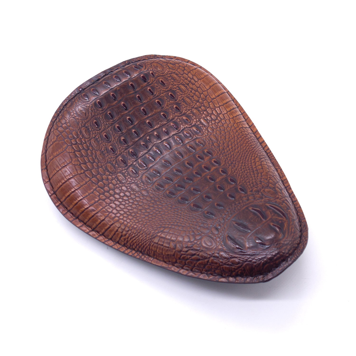 ya 5 8.7 Brown Crocodile PU Leather Solo Drive for Seat for Harley Chopper Bobber Custom