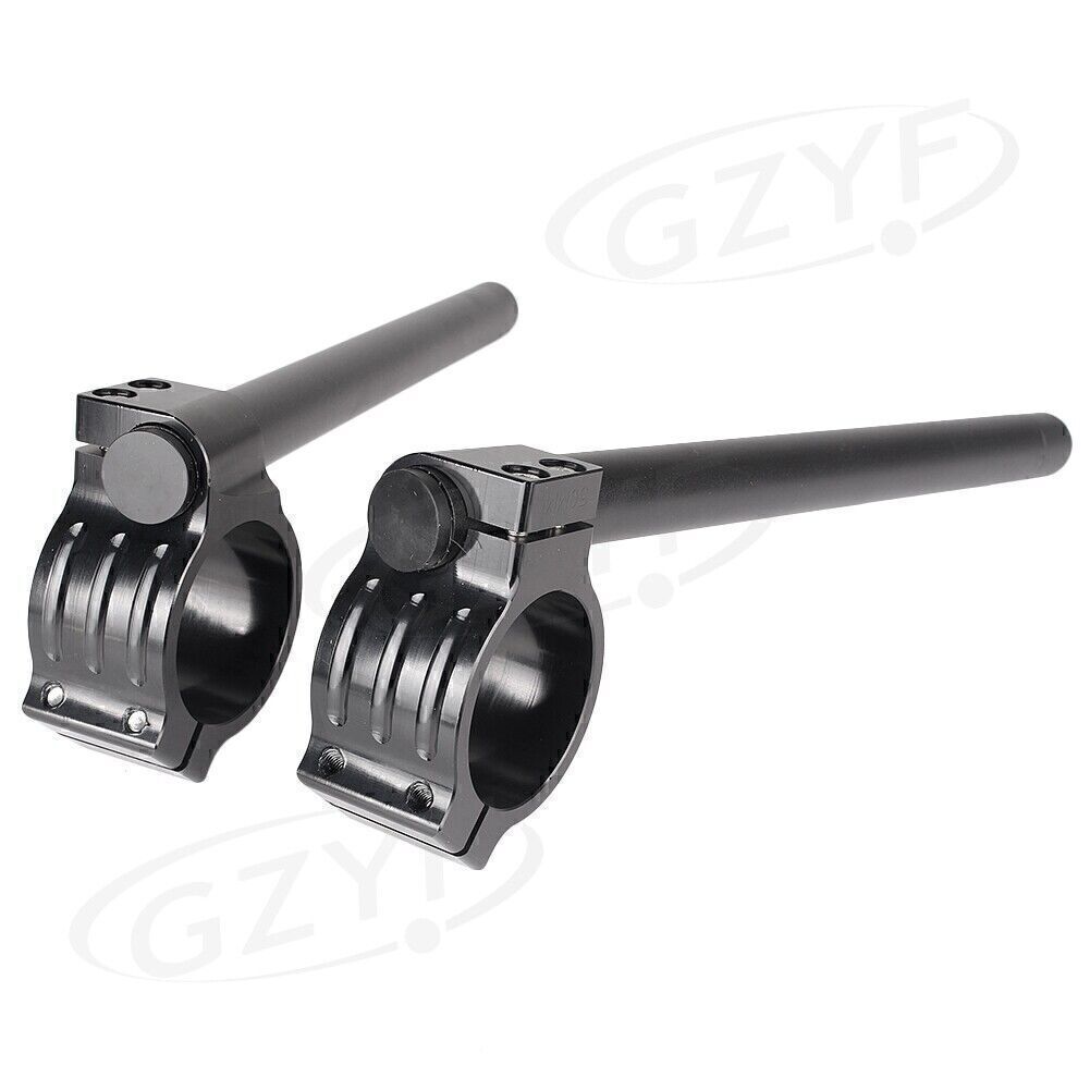 ya 2 6.26 For Cafe Racer Universal Clip-On Motorcycle 7/8 Handlebars 51mm Fork Tube Black