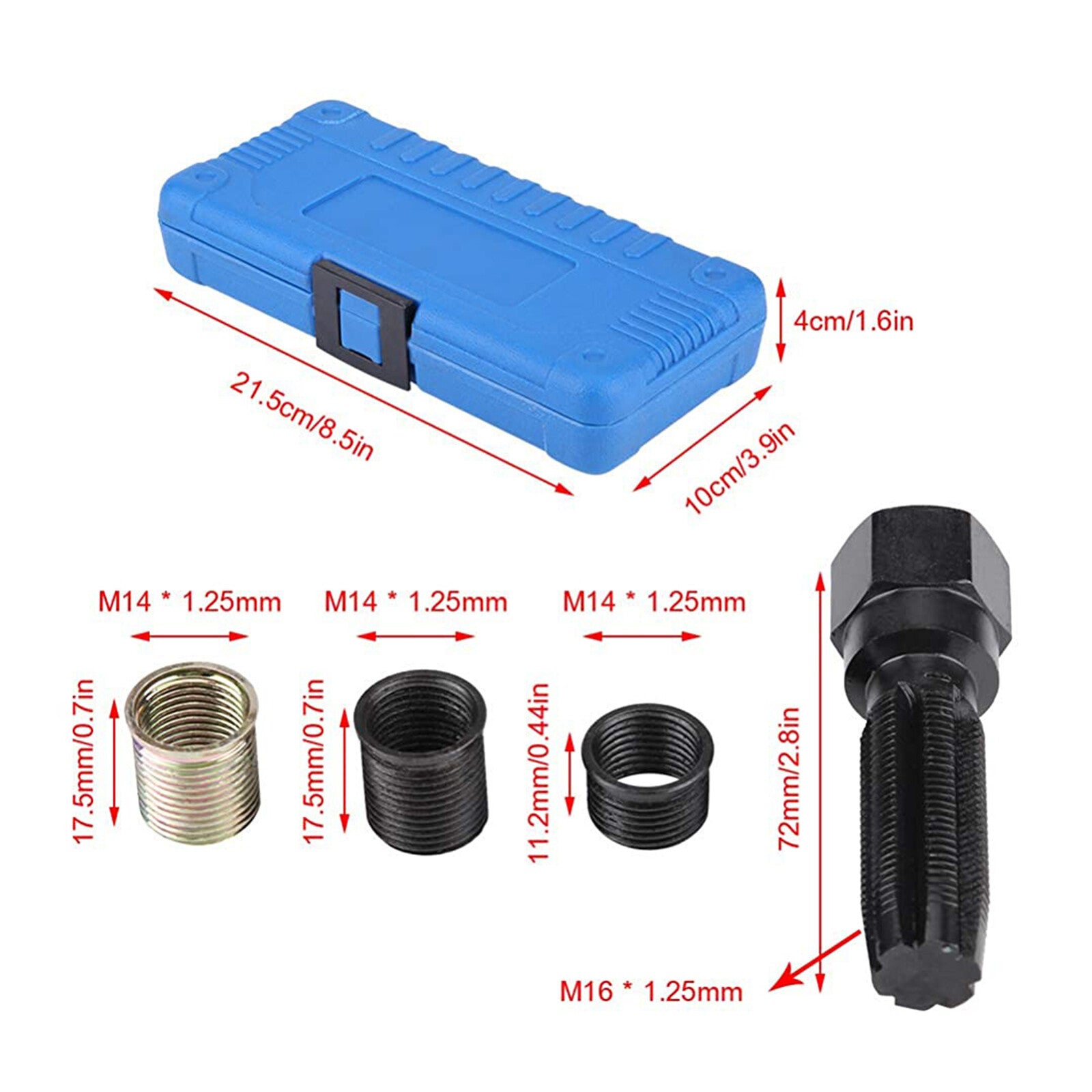 ya 5 8.7 Spark Plug Reread Repair Tap Tool Thread Reamer Insert Kit M14 x 1.25mm