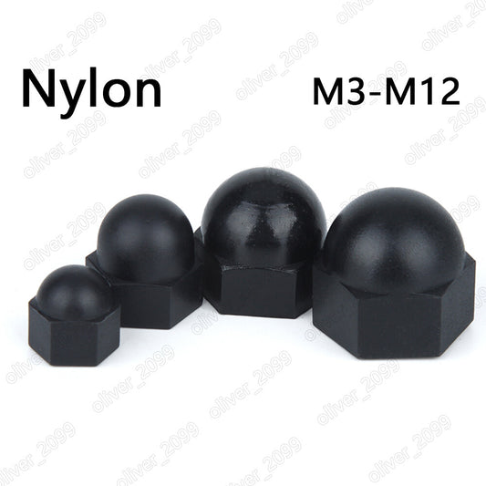 Black Nylon Plastic Hex Cap Nut Hex Acorn Nut M3 M4 M5 M6 M8 M10 M12