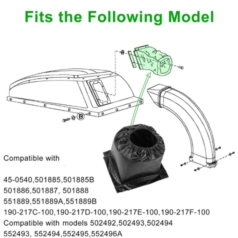 ya 14 Hard Top Boot Replacement Part 48133 for Leaves Vacuum Systems Hard Top Boot