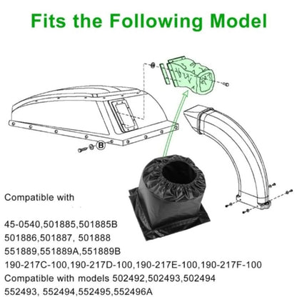ya 14 Hard Top Boot Replacement Part 48133 for Leaves Vacuum Systems Hard Top Boot