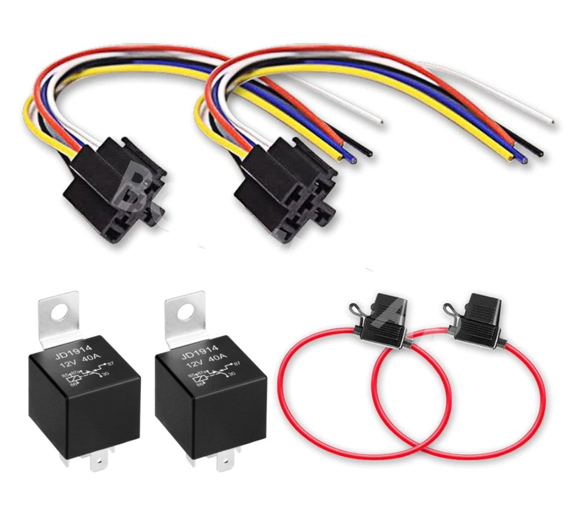 ya 13 5.27 30/40A 12V 5-Pin Spdt Relay W/Relay Socket Fuse Holder Waterproof Accessories