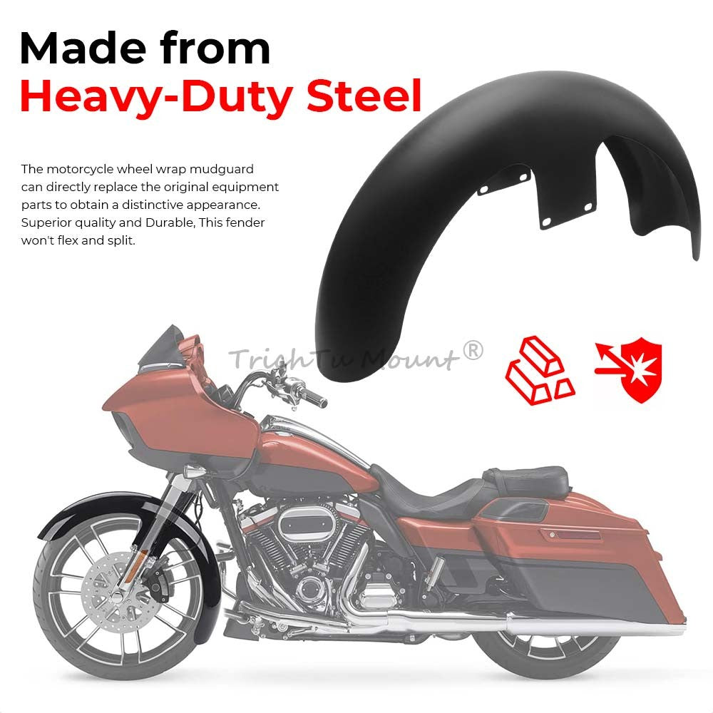 ya 5 8.7 19 inch Matte Black Wheel Wrap Front Fender for Harley CVO Road Street Glide