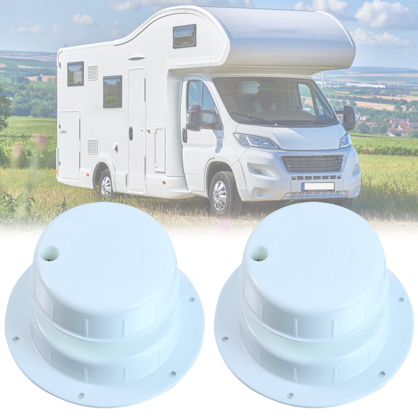 ya 10 5.28.2 2x RV Plumbing Vent Caps Plastic Sewer Roof Covers For Trailer Camper Motorhome