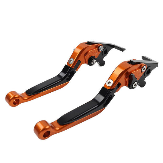 ya 8 5.26 CNC Folding Extendable Brake Clutch Levers for Kawasaki Z1000 ZX9R ZX6R Orange