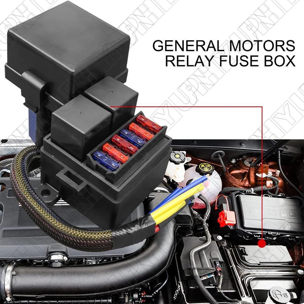 ya 6 6.13 Pre-Wired Fuse Relay Box w/ 4-Pin 80A Relay & Fuse Kit For 12V Automotive Marine