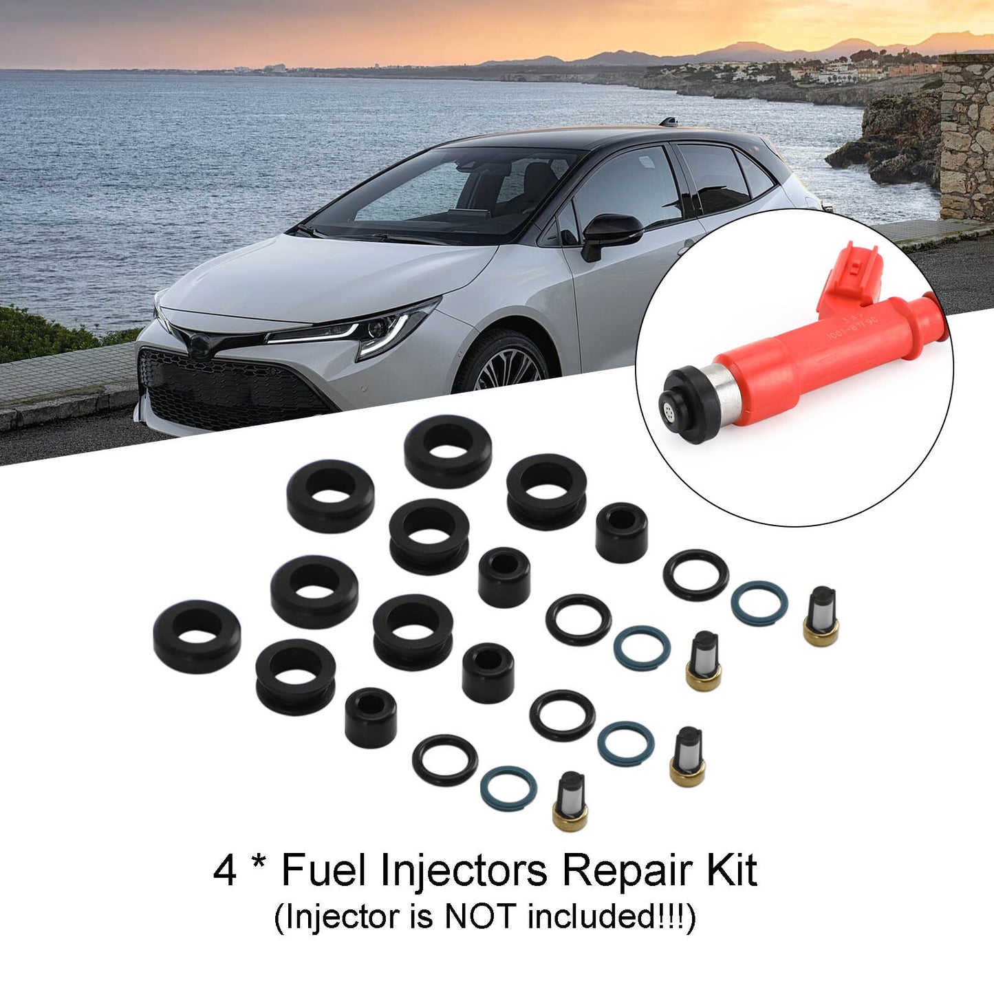 ya 1 8.5.4 4PCS Fuel Injectors Repair Seal Kit 1001-87F90 for Corolla 1.8L for Lotus U1