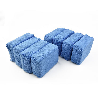 ya 5 8.7 4/8 Pcs Blue Microfiber Applicator Sponge Pads Car Care Waxing Polishing Tool