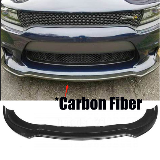 ya 4 6.17 V1 Style Front Bumper Lip Splitter for Dodge for Charger SRT 2015-2021 Carbon Fiber