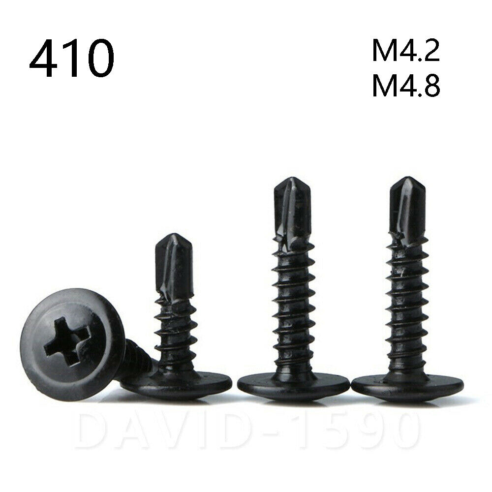 M4.2 M4.8 Black Stainless Steel Phillips Truss Washer Head Self Drilling Screws