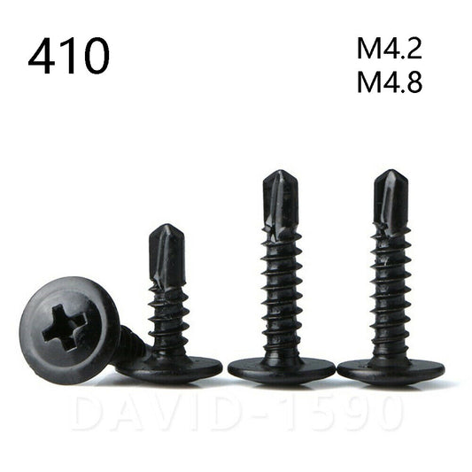 M4.2 M4.8 Black Stainless Steel Phillips Truss Washer Head Self Drilling Screws