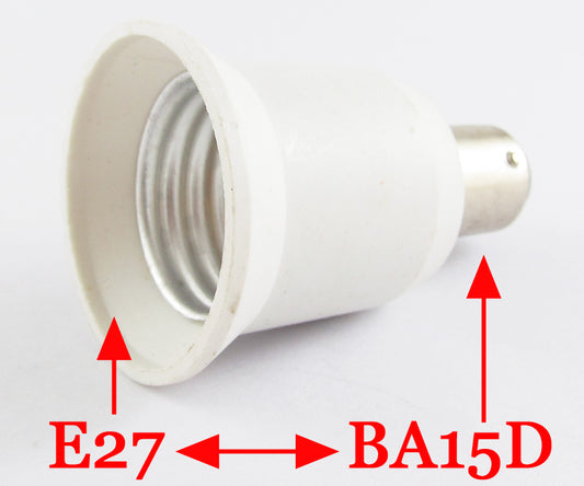 ya 14 10x BA15D Male to E26/E27 Female Socket Base LED Halogen Light Bulb Lamp Adapter