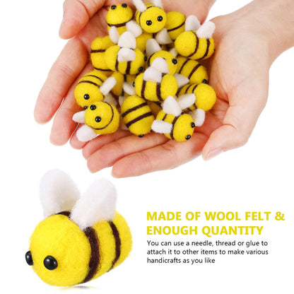 ya 25 24 Pcs Wool Felt Bee Cute Bees for Crafts Baby Cloth Crafting Decoration