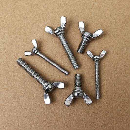 8# - 32 10# - 24 3/16  1/4  5/16  304 Stainless Steel Wing Thumb Screws Bolts
