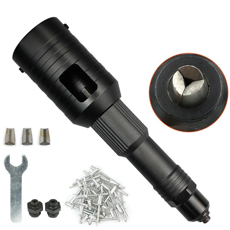 ya 14 Black Alloy Steel Electric Rivet Drill Adapter Riveting Tool