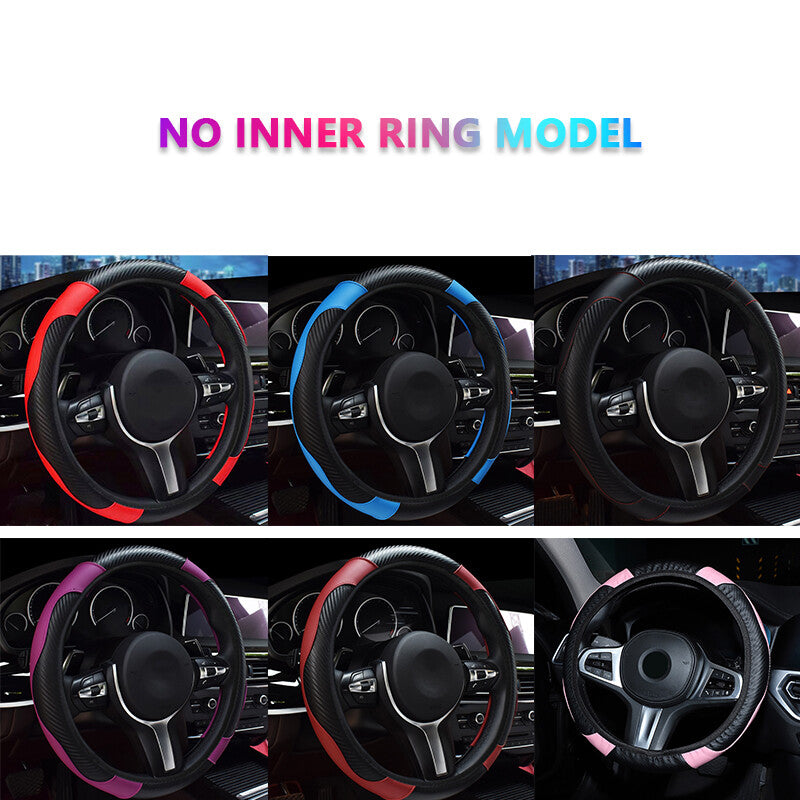 ya 1 7.3 15 inch 38cm Steering Wheel Covers Universal Carbon fiber Stretch