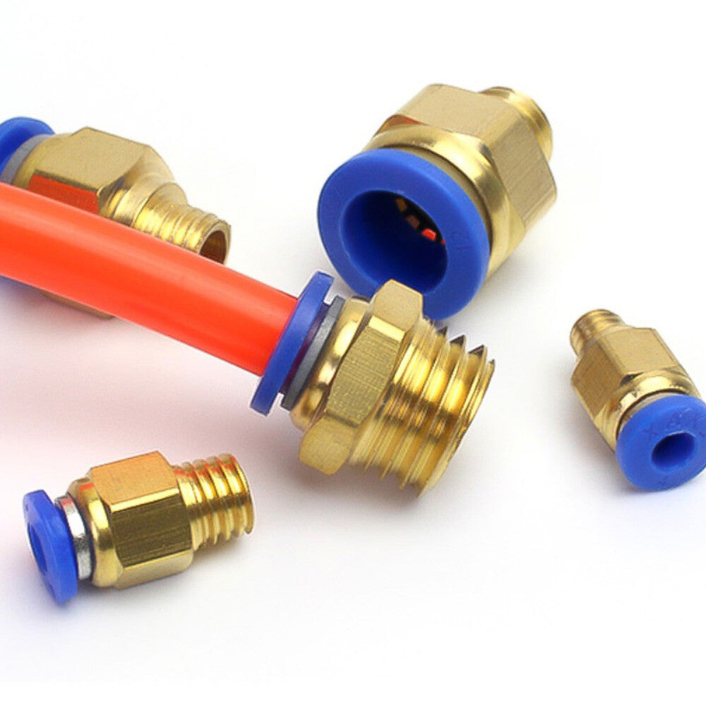 Pneumatic Straight Male Stud Hose Tube Air Line Inline Push Fit Connector M5-M16