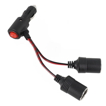 ya 5 8.7 Heavy duty 12V 24V Male to 2 Female Y Splitter Adapter for Car Sockets