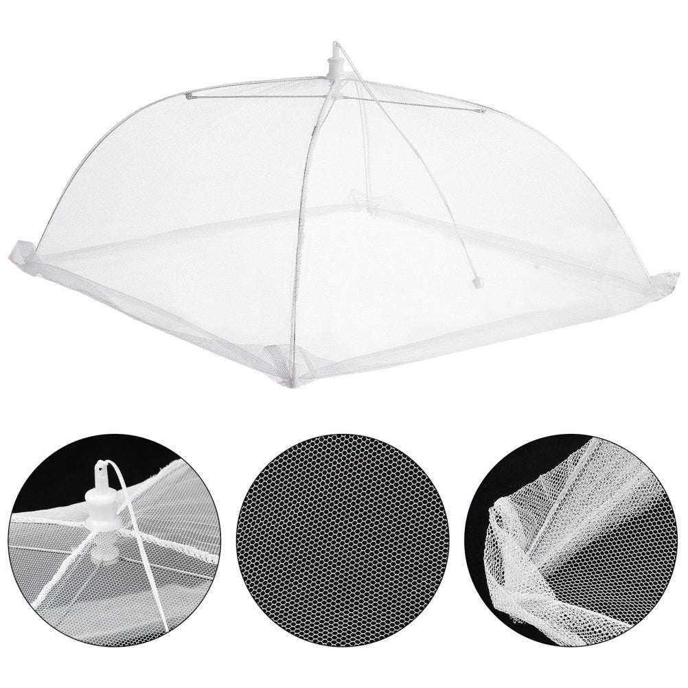 ya 26 6 Pcs Folding Mesh Food Covers Dust Proof White Gauze Food Tents 