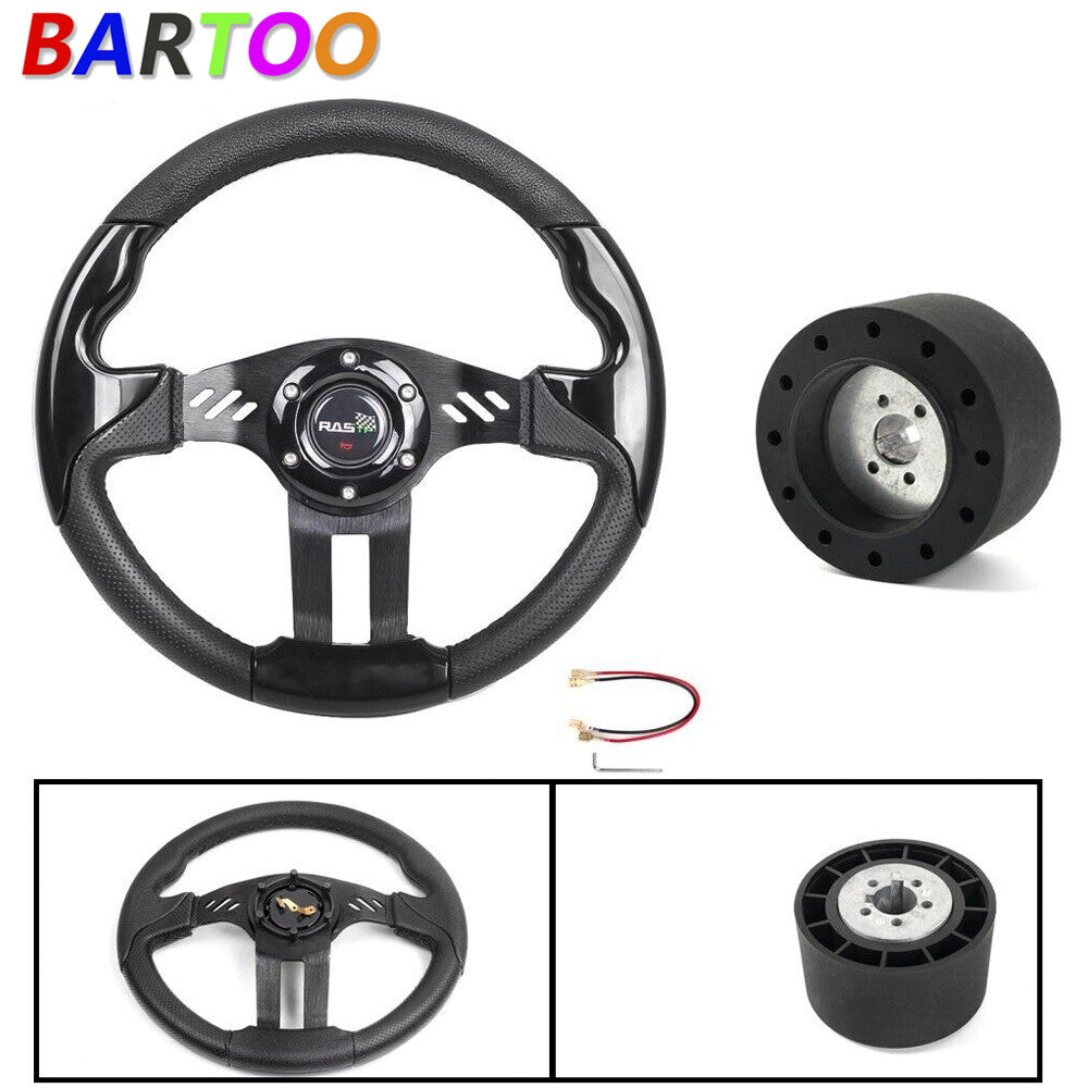 ya 1 7.4 13 Boat Marine 3 Spoke Steering Wheel w/ 3/4 Axle Hub Adapter 6 Bolts Keyway