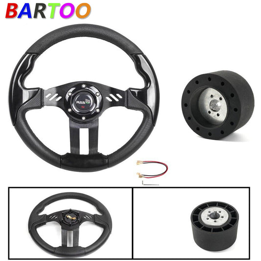 ya 1 7.4 13 Boat Marine 3 Spoke Steering Wheel w/ 3/4 Axle Hub Adapter 6 Bolts Keyway