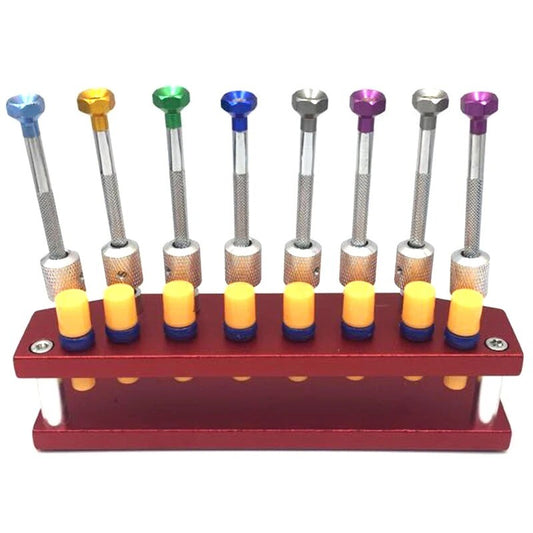 ya 26 7.28.3 8 Piece Watch Screwdriver with Metal Base for Watch Repair Watch Screwdrivera