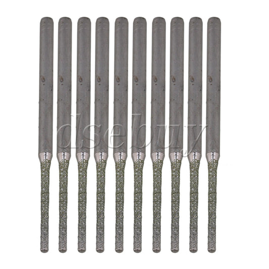 ya 25 0.15CM Light Extended Diamond Coated Drilling Bits Tools Set of 10 Silver
