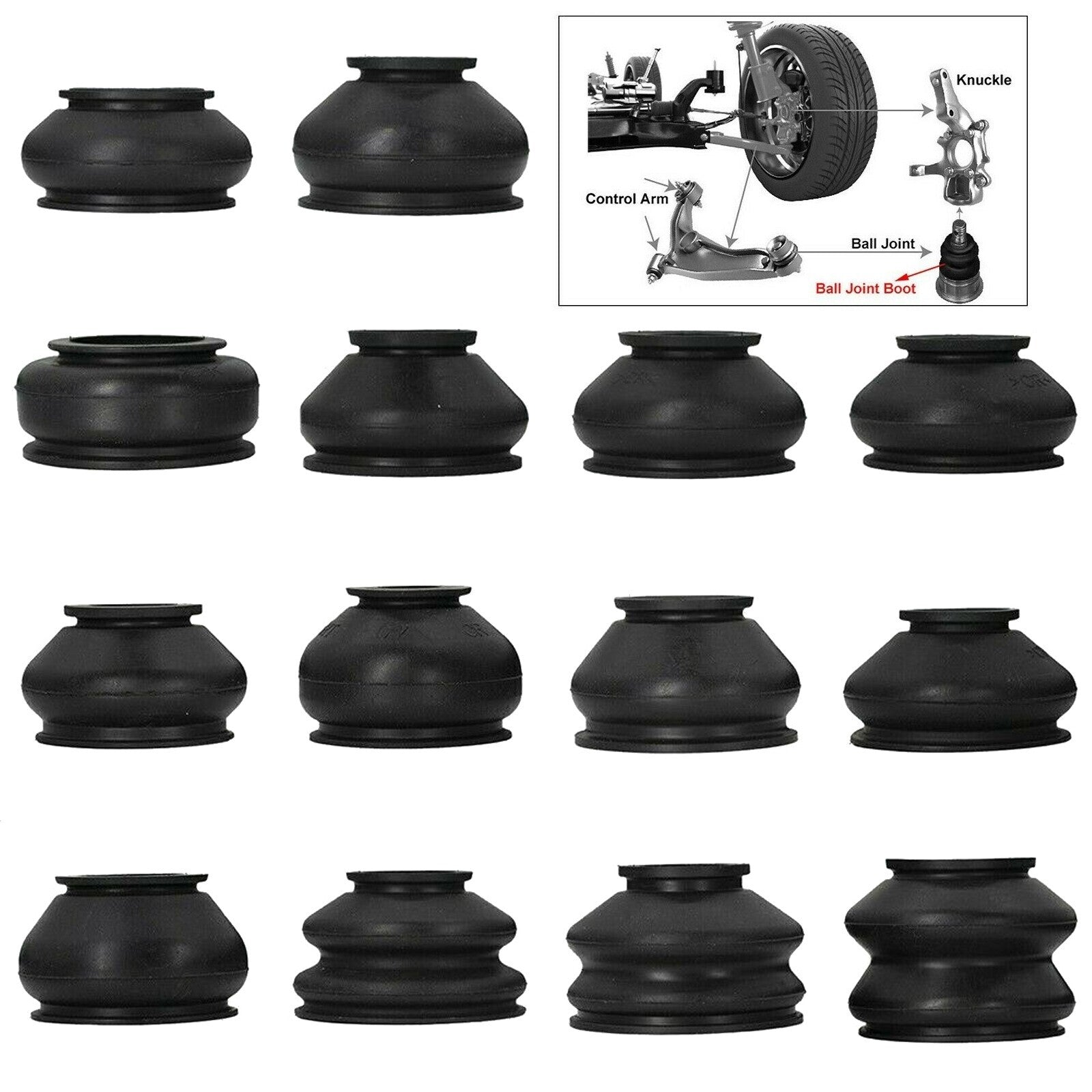 ya 2 6.29 14 Pack Universal Rubber Tie Rod End Ball Joint Dust Boots Dust Cover Boot Gaiters