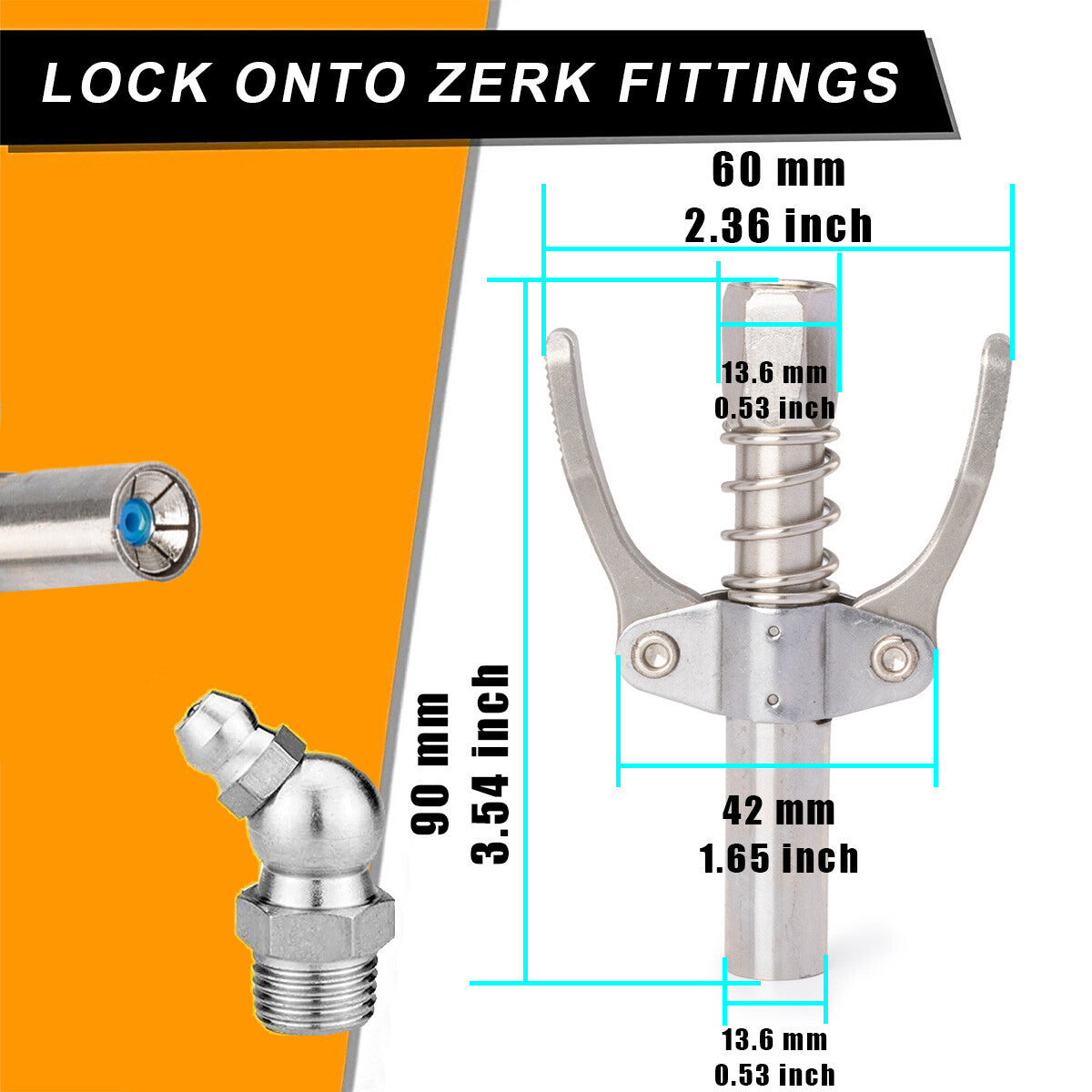 ya 1 8.5.3 Double Handle High Pressure Quick Release Lock Oil Nozzle Grease Coupler 