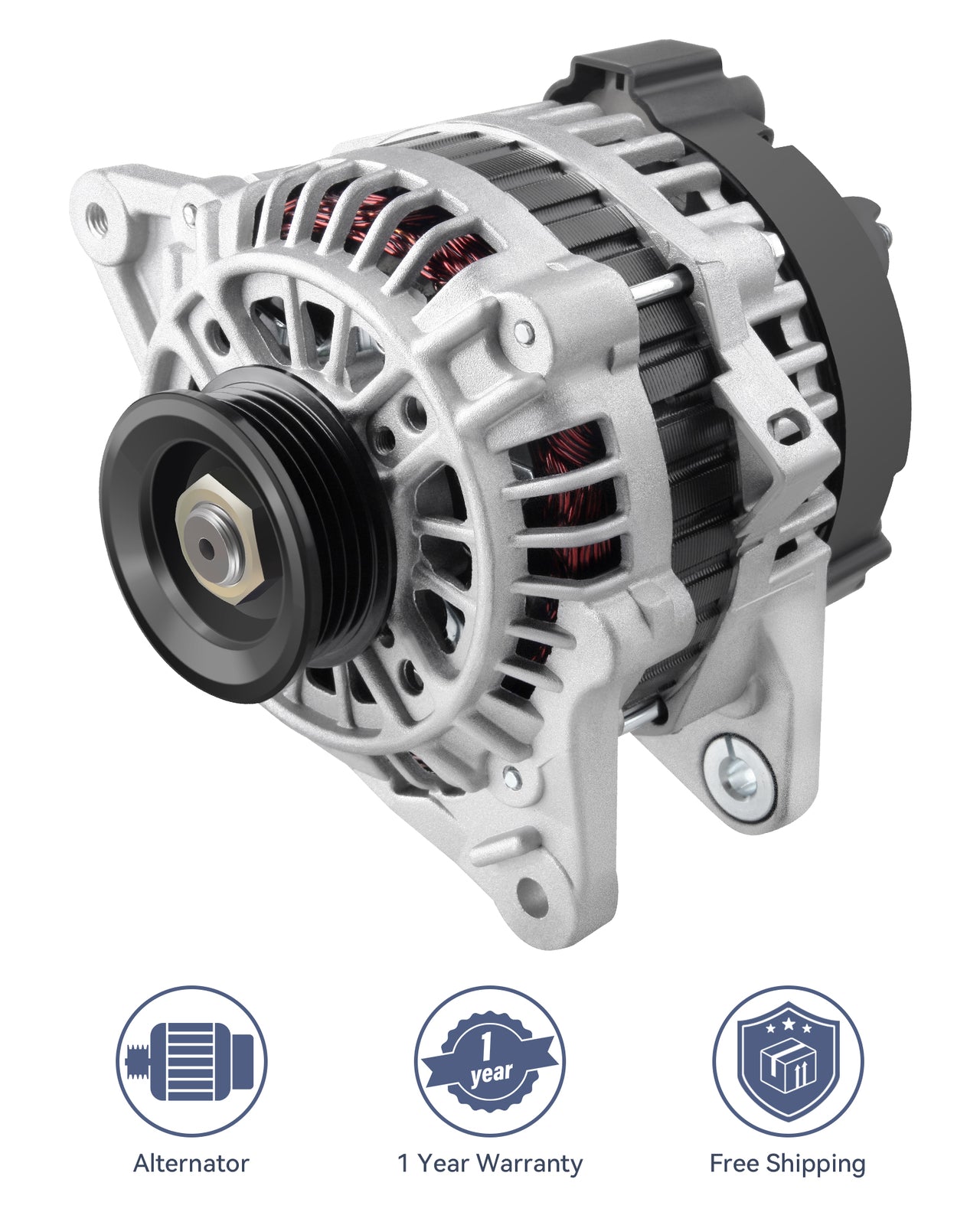 ya 27 7.2 Silver 12V Alternator for 2006-2009 for Kia Rio 1.6L 2004-2006 Spectra 2.0L AVA0048
