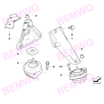ya 11 10.28 Engine motor mounting kit for front-mounted 2Lh Rh models suitable for 2004