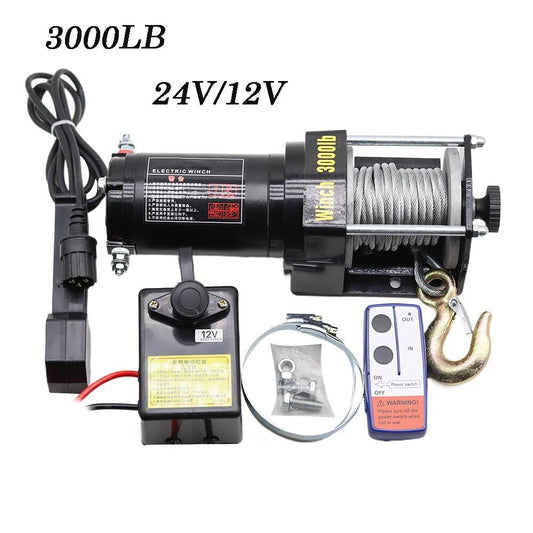 3000LBS 24V/12V Electric Winch Wireless Control, for ATV SUV Off Road Winch