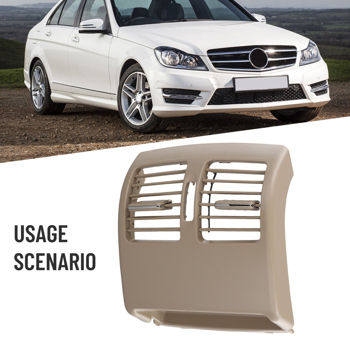 ya 2 6.26 Rear Air Grille AC Outlet Air Vent for Mercedes C-Class W204 2007-2013 Beige