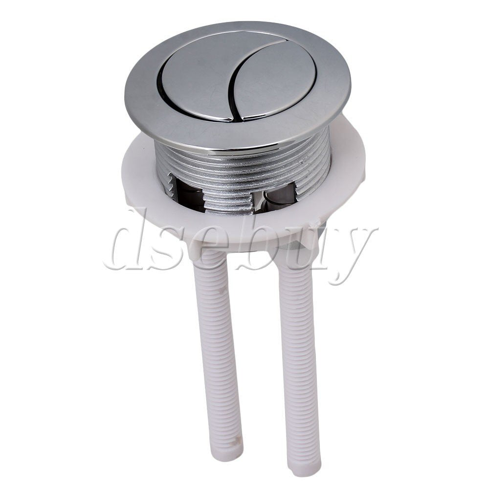 ya 14 Silver Toilet Water Tank Dual Flush Push Buttons Rods 114mm Length